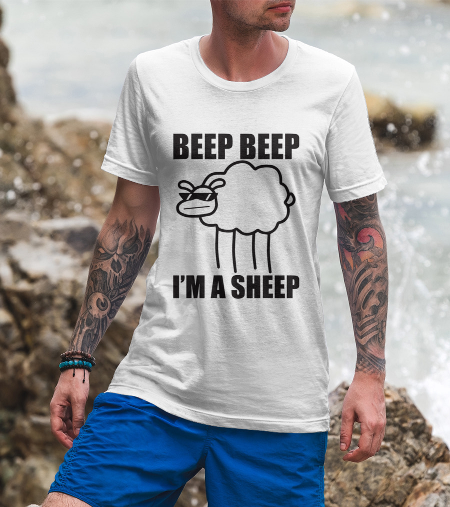 ASDFMOVIE10 Beep Beep I'm A Sheep Racerback Tank T-Shirt
