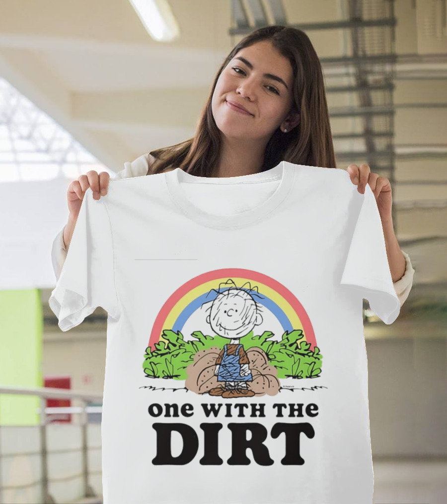 Peanuts Pig Pen One With The Dirt Rainbow And Leaves T-Shirt