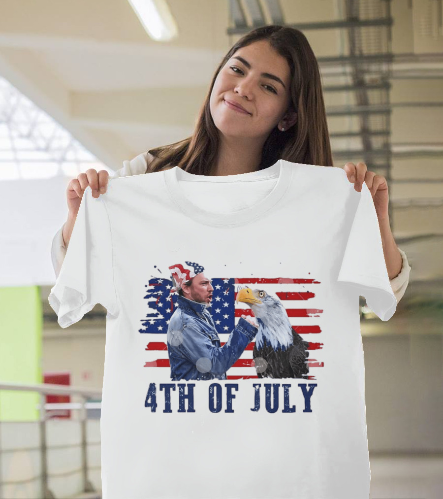 Charlie Kelly Rock Flag Eagle 4th Of July Patriotic Eagle Comedy T-Shirt