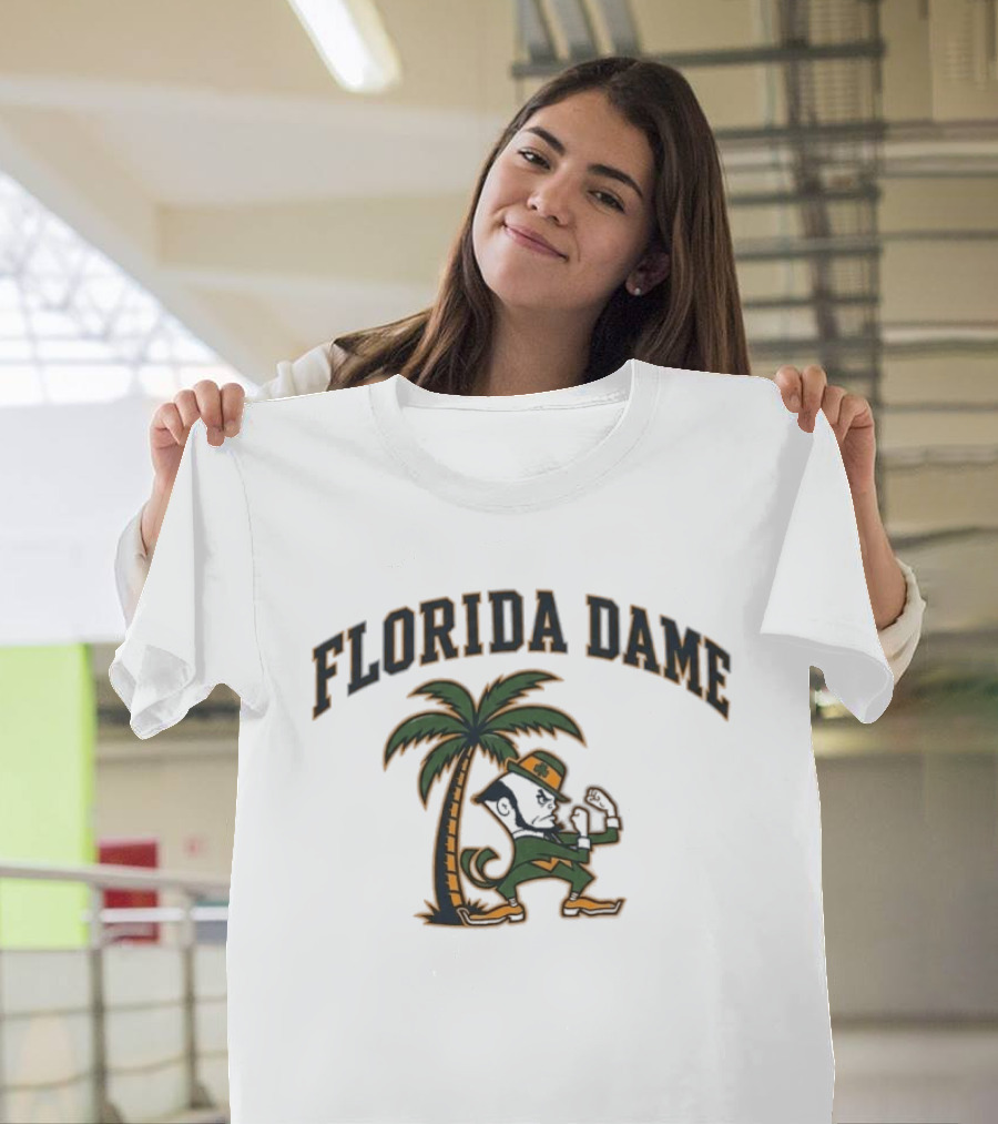 Florida Dame Notre Dame Fighting Irish Palm Tree Leprechaun T-Shirt