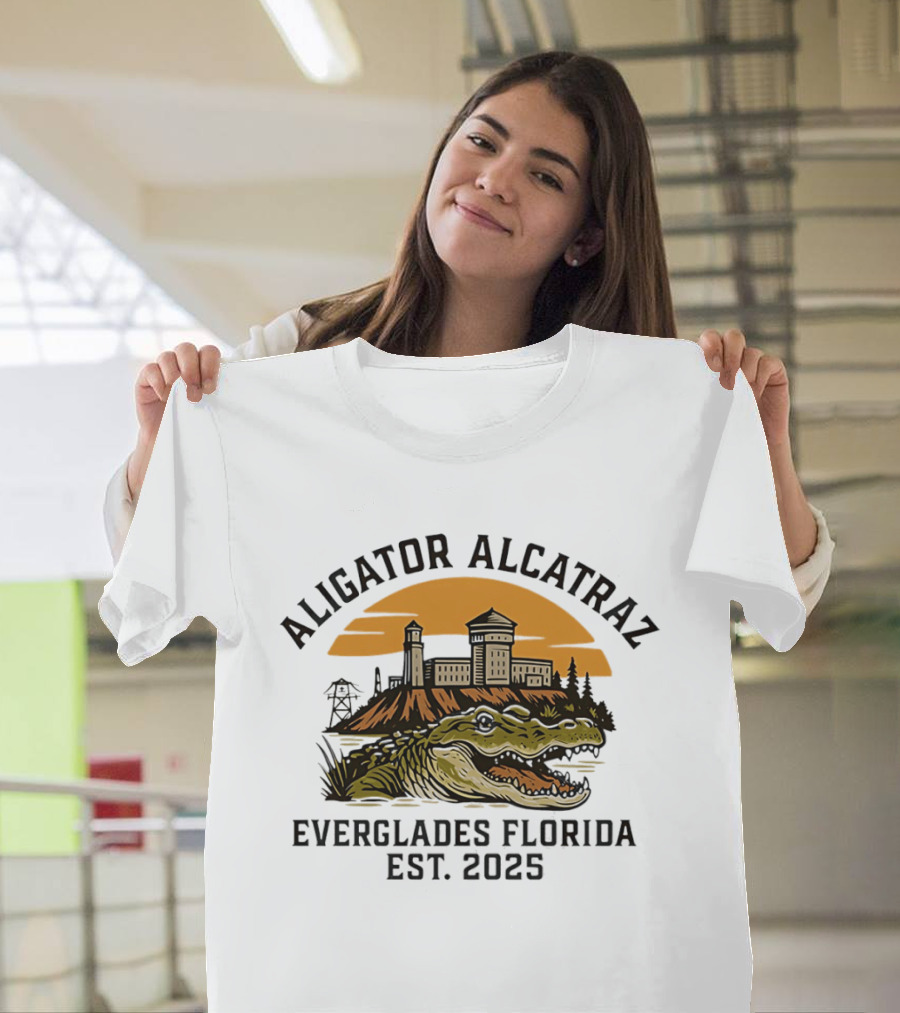 Aligator Alcatraz Everglades Florida Est 2025 T-Shirt