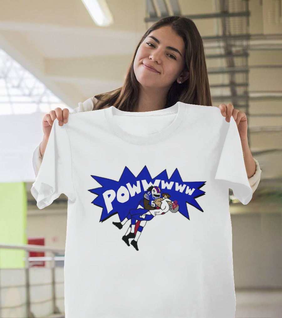 POWWWWW Buffalo Bills Football Tackle Action T-Shirt