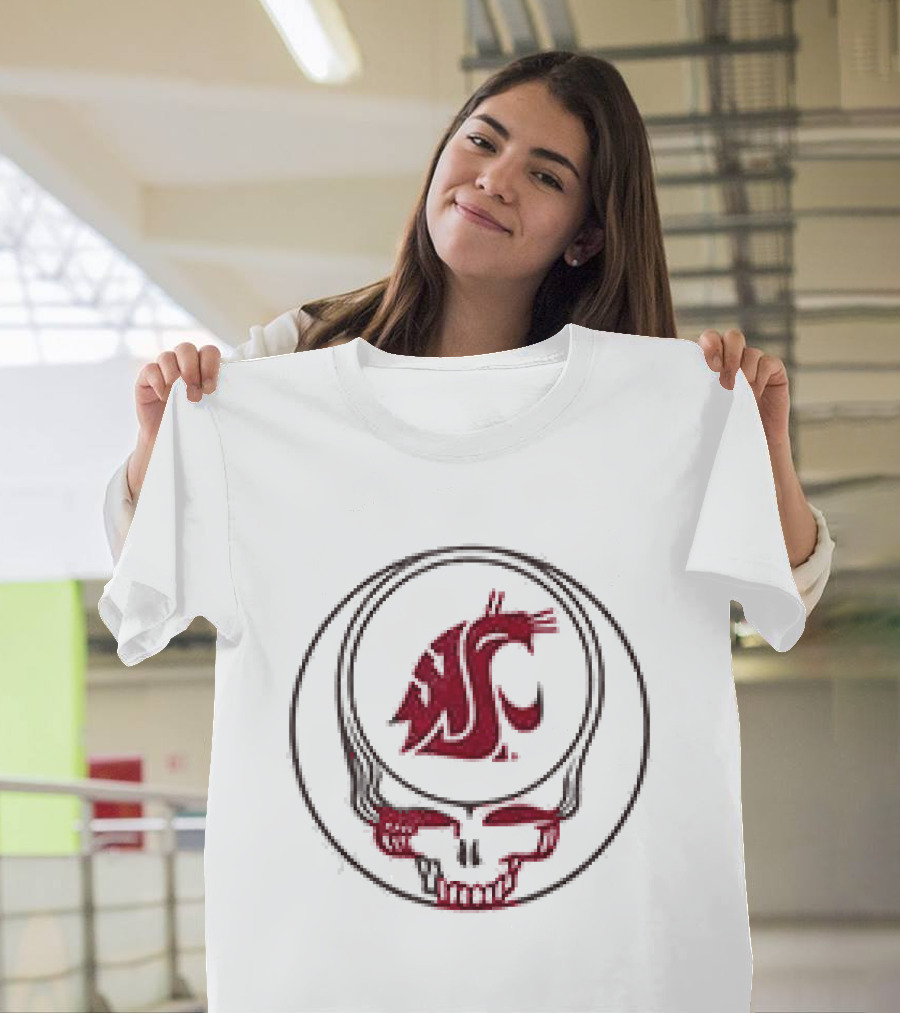 Grateful Dead Skull Washington State Cougars Collaboration T-Shirt