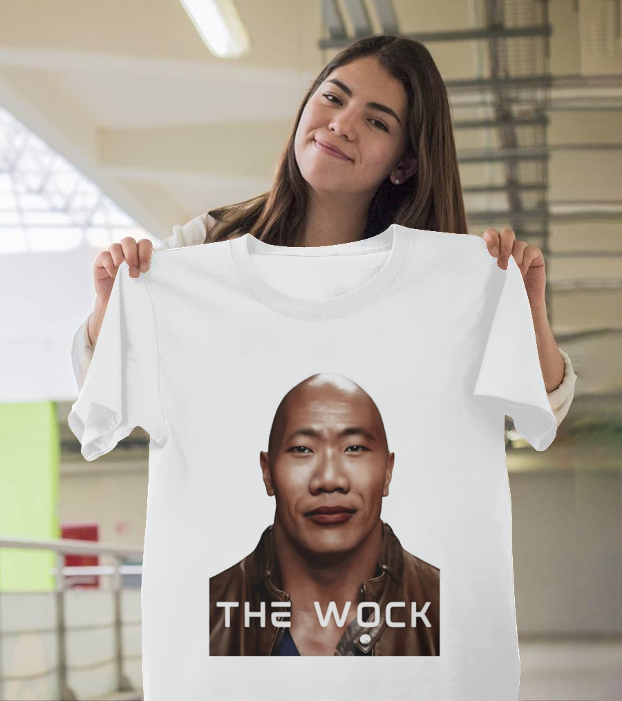 The Wock Parody Face Mashup The Rock And Wok T-Shirt