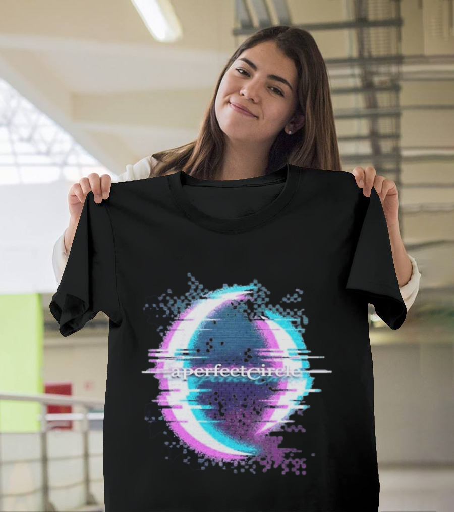 A Perfect Circle Neon Glitch Retro Aesthetic T-Shirt