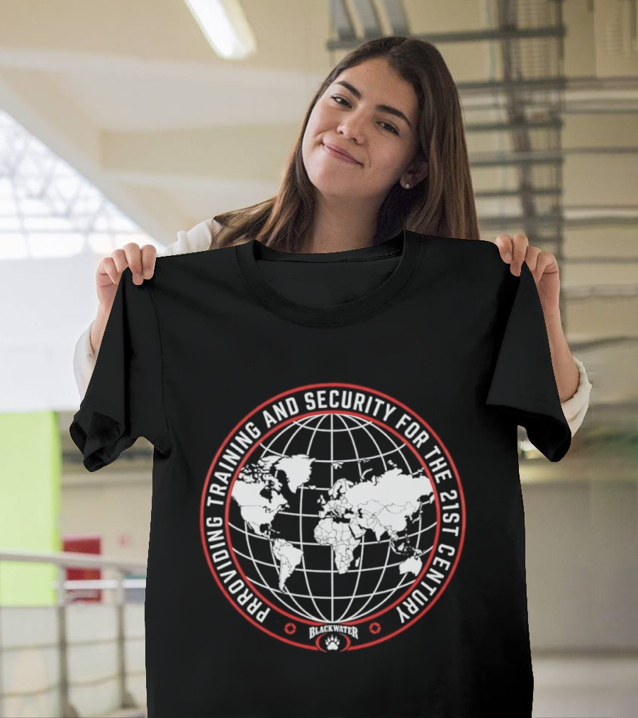 Blackwater Global Providing Training And Security For The 21st Century Global Map T-Shirt