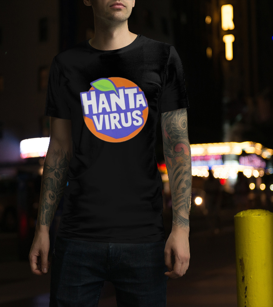 Hanta Virus Fanta Orange Circle With Green Leaf T-Shirt