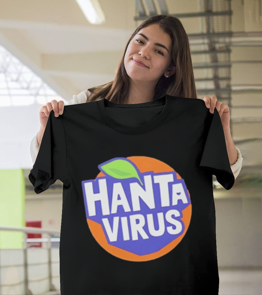 Hanta Virus Fanta Orange Circle With Green Leaf T-Shirt