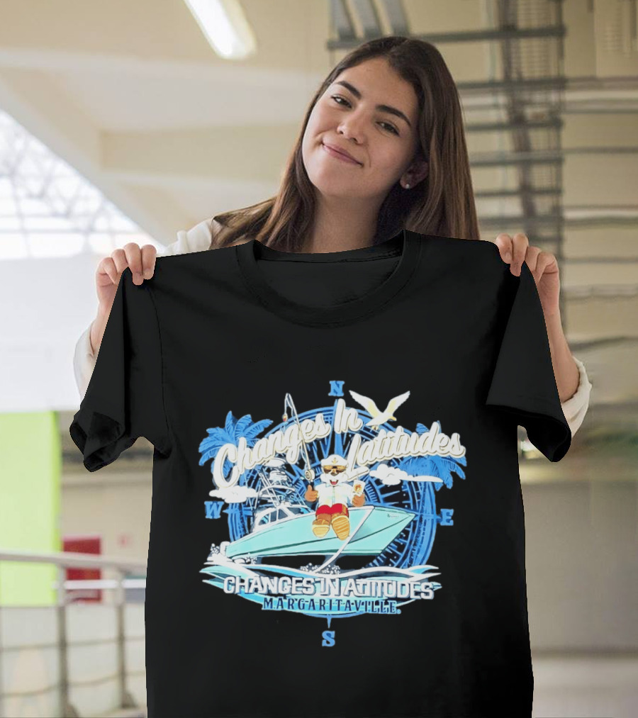 Buc Ee's Margaritaville Changes In Latitudes Tropical Boat Adventure T-Shirt