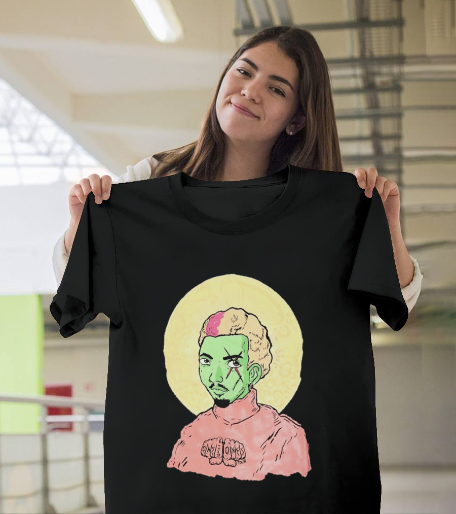 Chris Brown One Of Them Ones Tour 2026 Green Face Pink Hair Halo T-Shirt