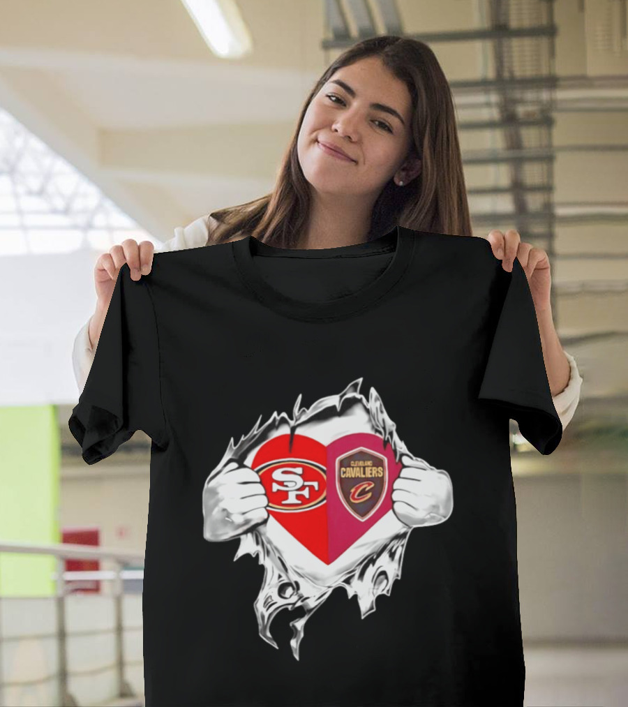 Cleveland Cavaliers And San Francisco 49ers Heartfelt Passion T-Shirt