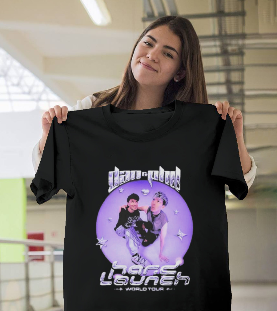 Dan And Phil Hard Launch World Tour 2026 2027 Purple Circle Star T-Shirt