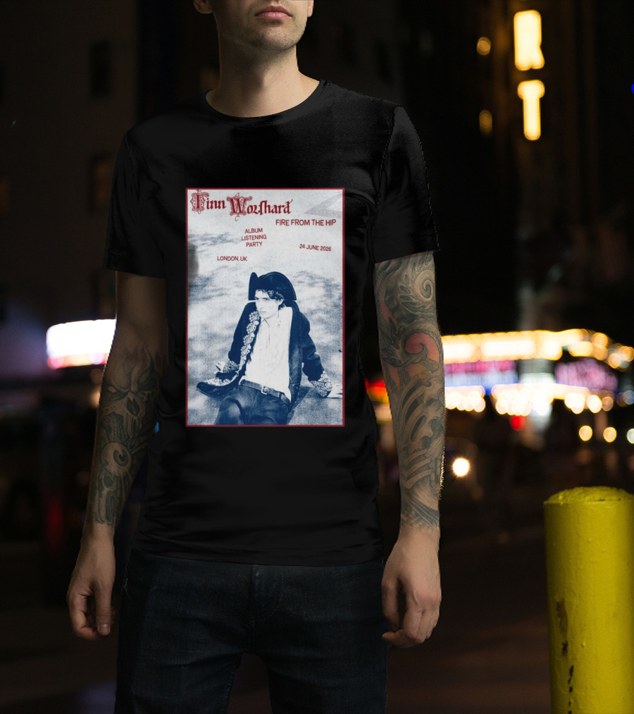 Finn Wolfhard Fire From The Hip Album Listening Party London UK June 24 2026 T-Shirt