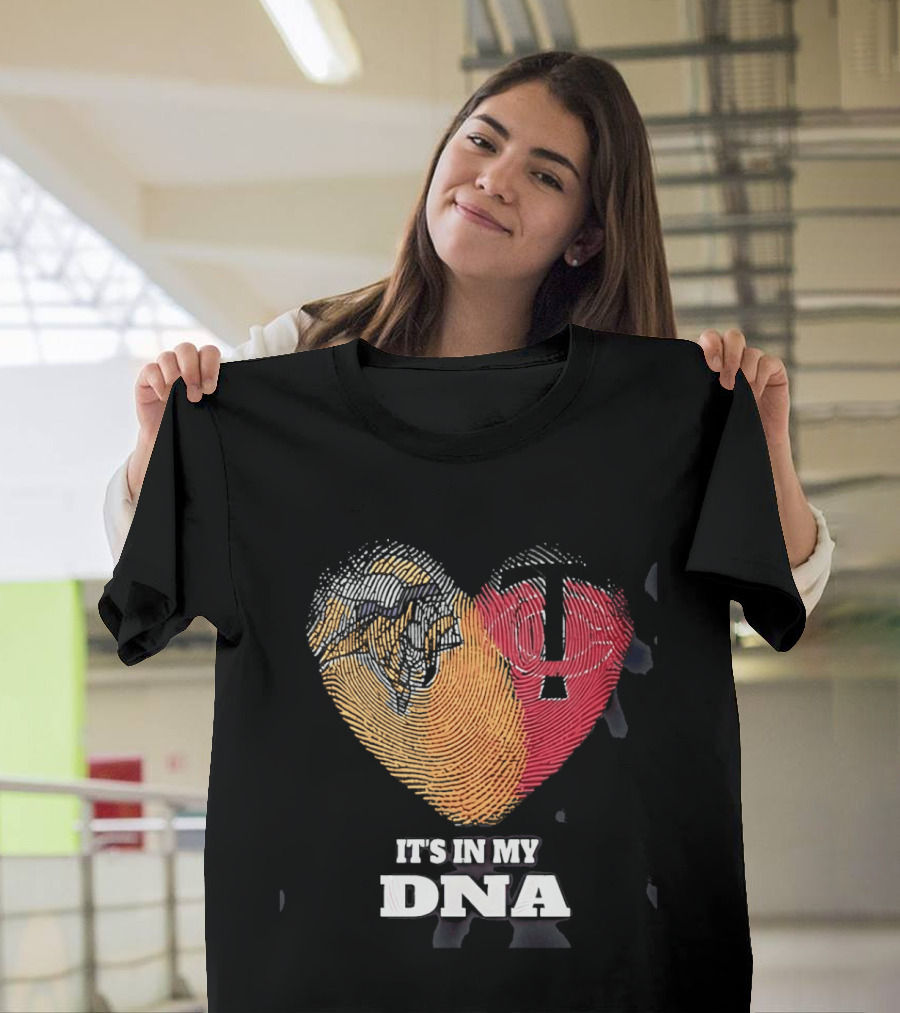 Minnesota Vikings Twins Heart It's In My DNA T-Shirt
