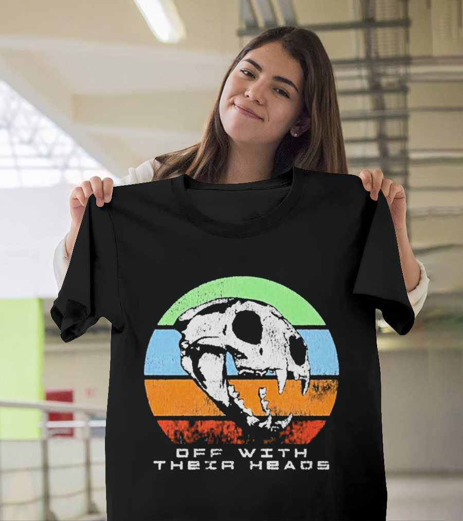Off With Their Heads Skull Rainbow Stripes T-Shirt