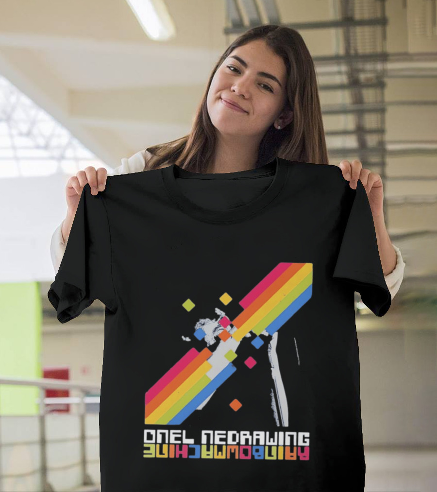 Onelinedrawing Rainbowmachine Colorful Abstract Blocks T-Shirt
