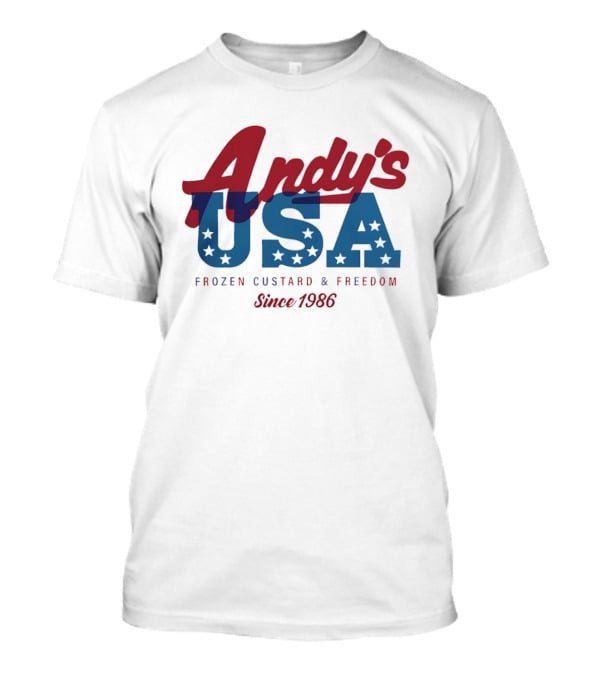 Andy's USA Frozen Custard And Freedom Patriotic Stars Since 1986 T-Shirt