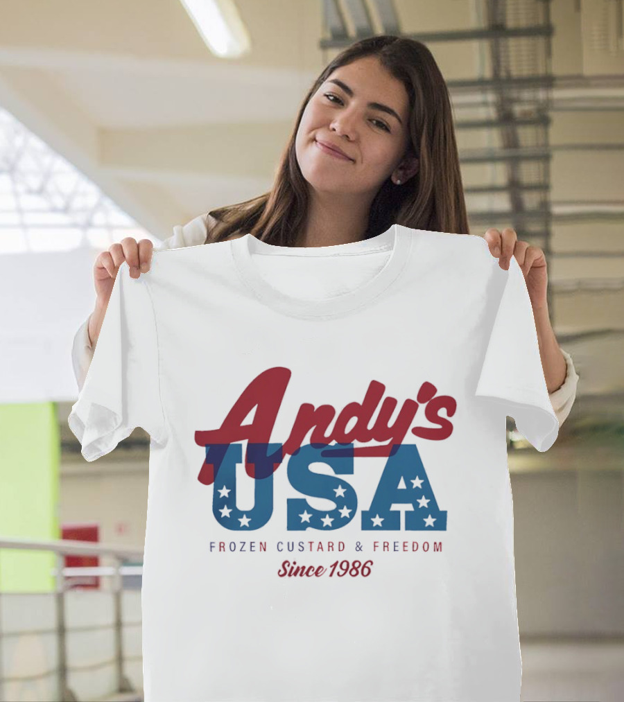 Andy's USA Frozen Custard And Freedom Patriotic Stars Since 1986 T-Shirt