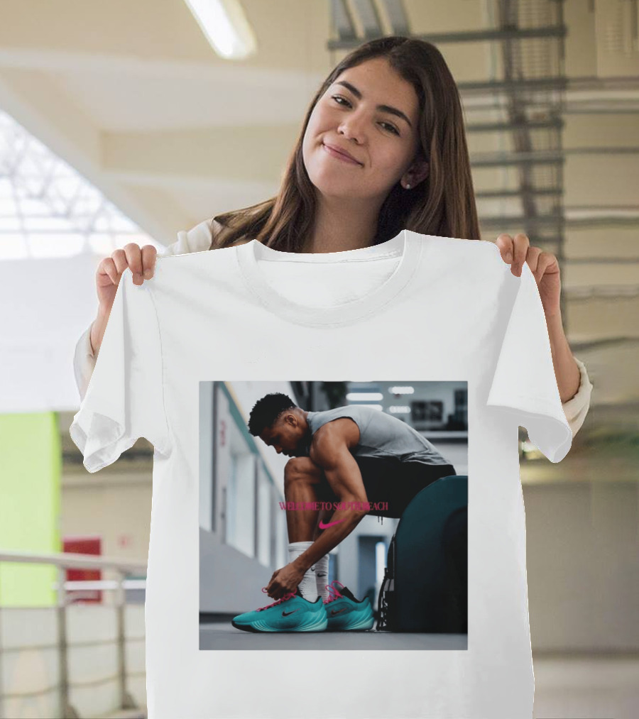 Nike Giannis Antetokounmpo Welcome To South Beach Milwaukee Bucks T-Shirt