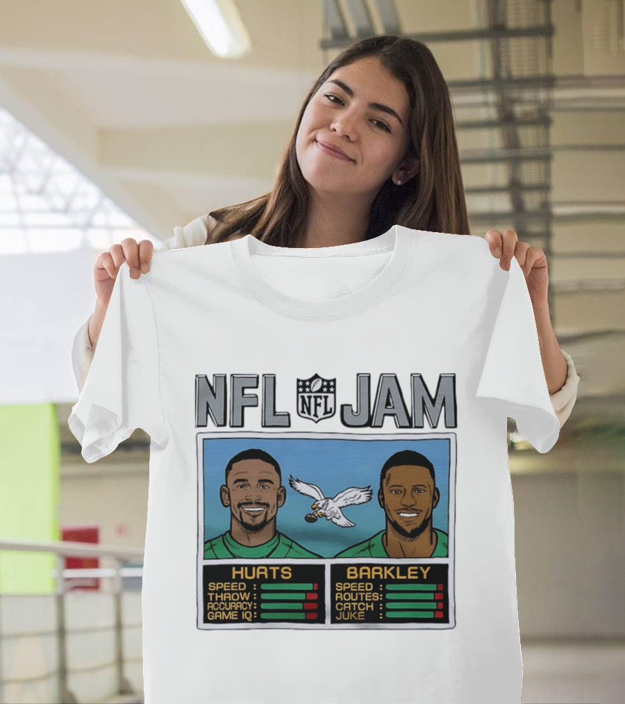 NFL Jam Jalen Hurts Saquon Barkley Philadelphia Eagles Video Game T-Shirt