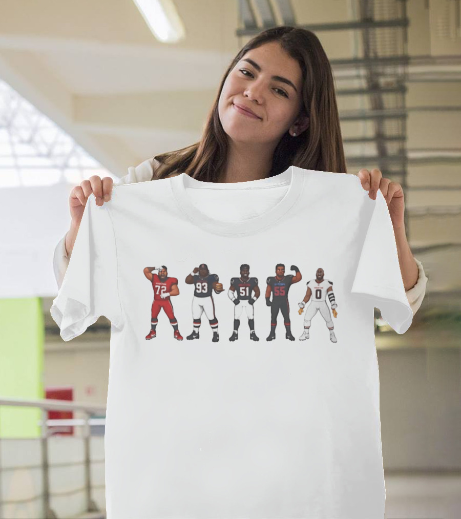 Doomsday Defense Houston Texans Chibi Style Players Cartoon NFL Football T-Shirt