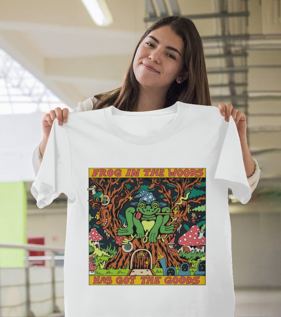 Frog In The Woods Has Got The Goods Killer Acid Psychedelic Forest Scene T-Shirt