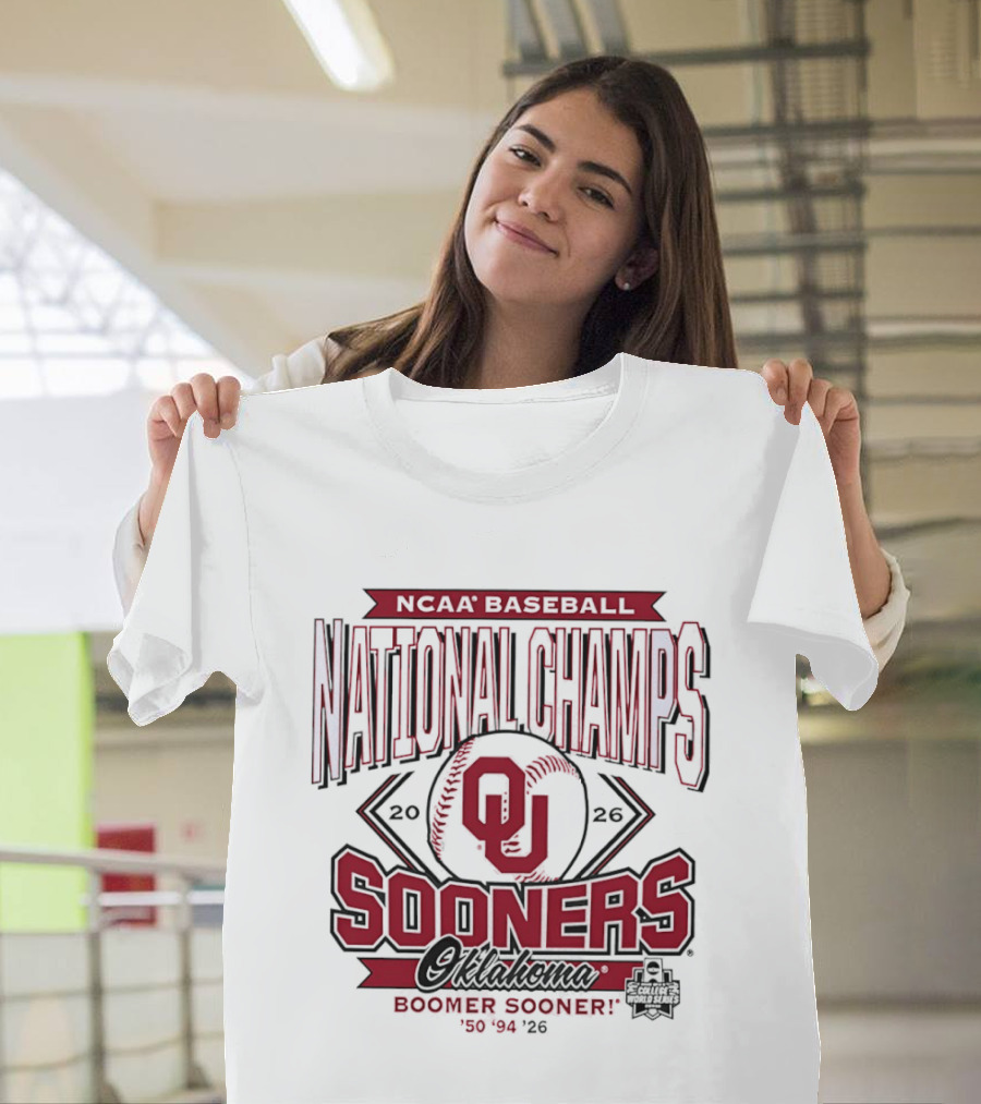 NCAA Baseball National Champs Oklahoma Sooners 2026 Boomer Sooner T-Shirt