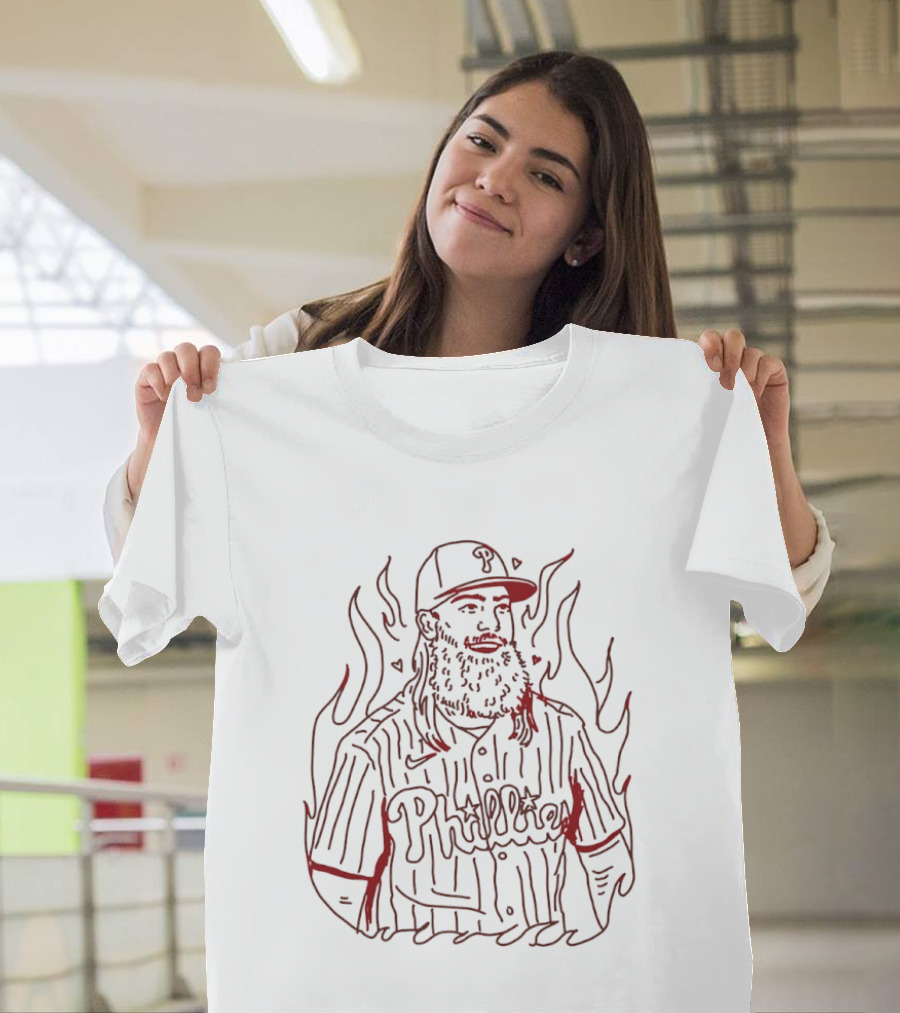 Philadelphia Phillies Brandon Marsh Fiery Sketch T-Shirt