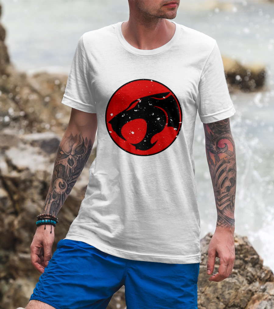 Thunder Jaguar Cat Red Circle T-Shirt