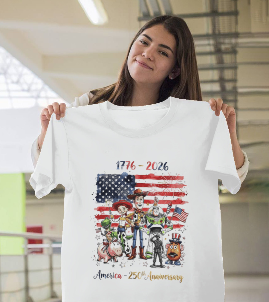 Woody Buzz Rex Hamm Jessie 1776 2026 America 250th Anniversary T-Shirt