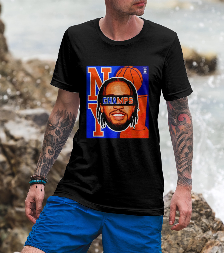 Jalen Brunson New York Knicks 2026 Champs Big Head NBA Basketball T-Shirt