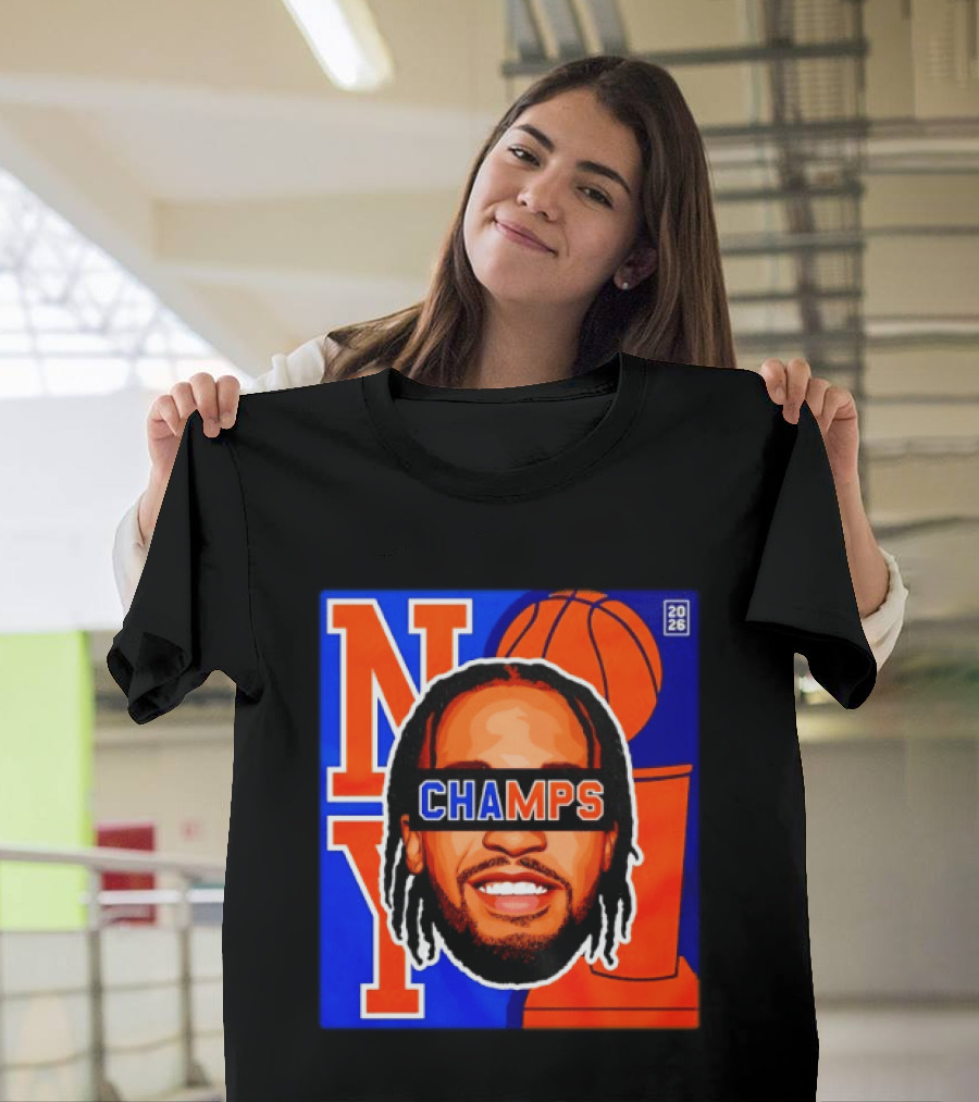Jalen Brunson New York Knicks 2026 Champs Big Head NBA Basketball T-Shirt
