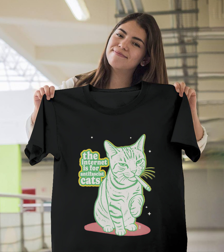 Antifascist Cats Internet Humor Smoky Cat Relaxation T-Shirt