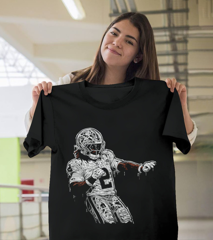 Gardner Minshew Las Vegas Raiders Drip 2 Football Player In Action T-Shirt