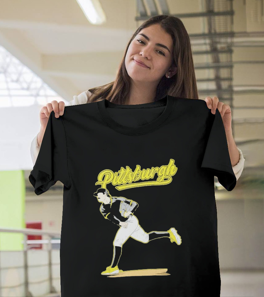 Pittsburgh Pirates Paul Skenes Baseball Player Throwing Action T-Shirt