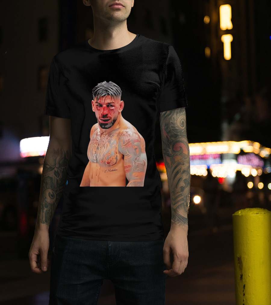 Ilia Topuria MMA Fighter Portrait Bleeding Face T-Shirt