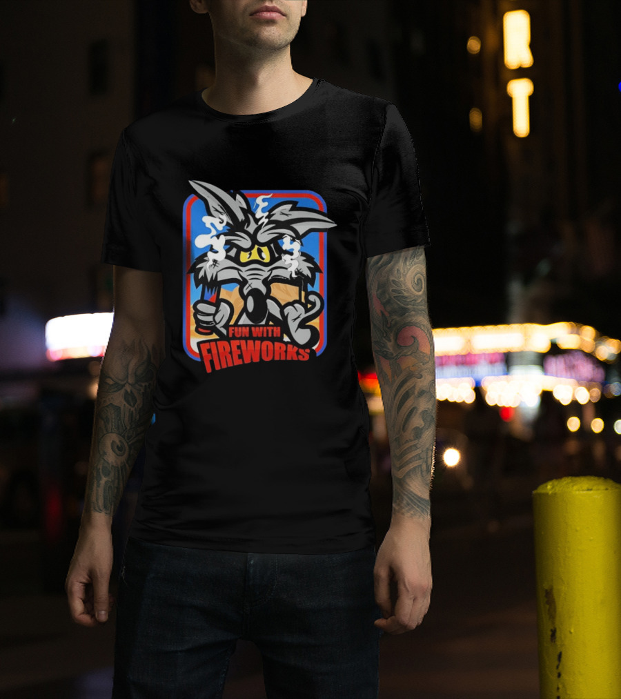 Wile E Coyote Looney Tunes Dynamite Fun With Fireworks T-Shirt