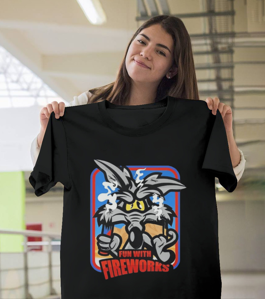 Wile E Coyote Looney Tunes Dynamite Fun With Fireworks T-Shirt