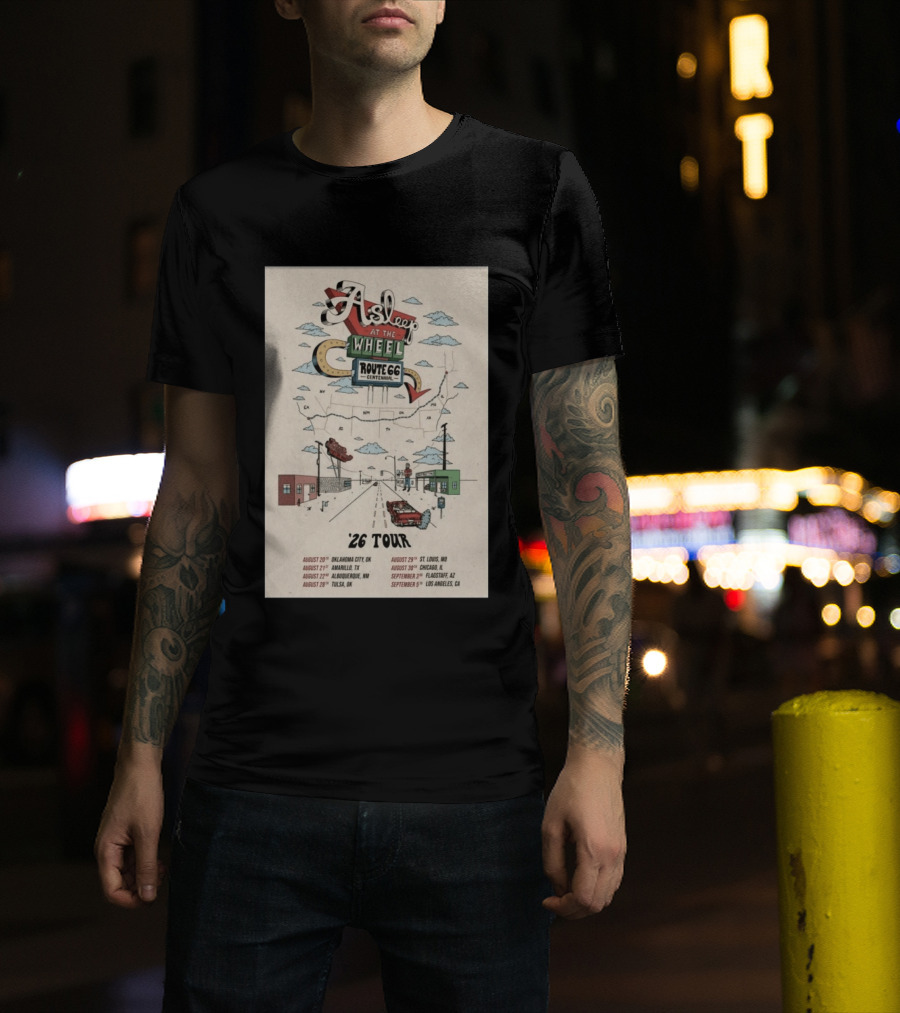 Asleep At The Wheel Route 66 Centennial Tour '26 Oklahoma City Amarillo Albuquerque Tulsa St. Louis Chicago Flagstaff Los Angeles T-Shirt
