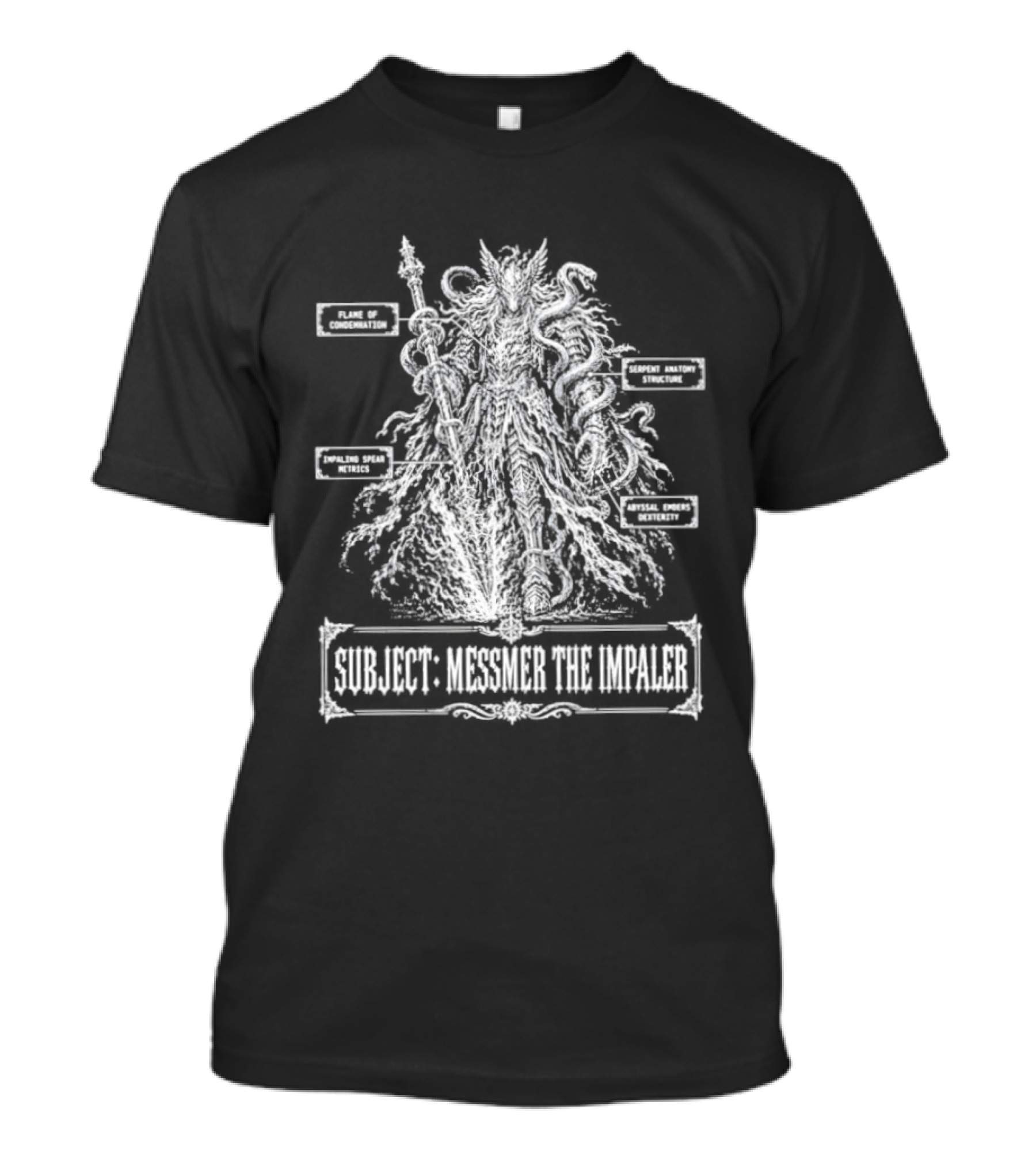Messmer The Impaler Anatomy Chart Villain Master Of The World T-Shirt
