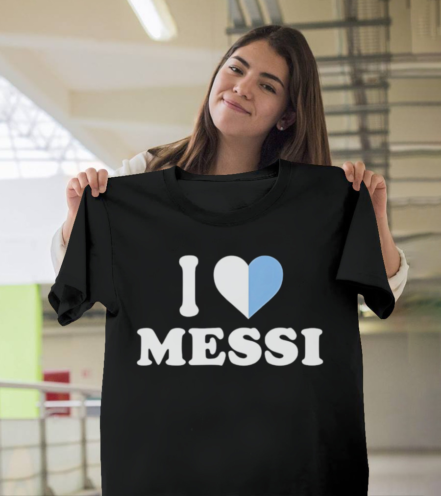 I Love Messi Argentina Flag Heart T-Shirt