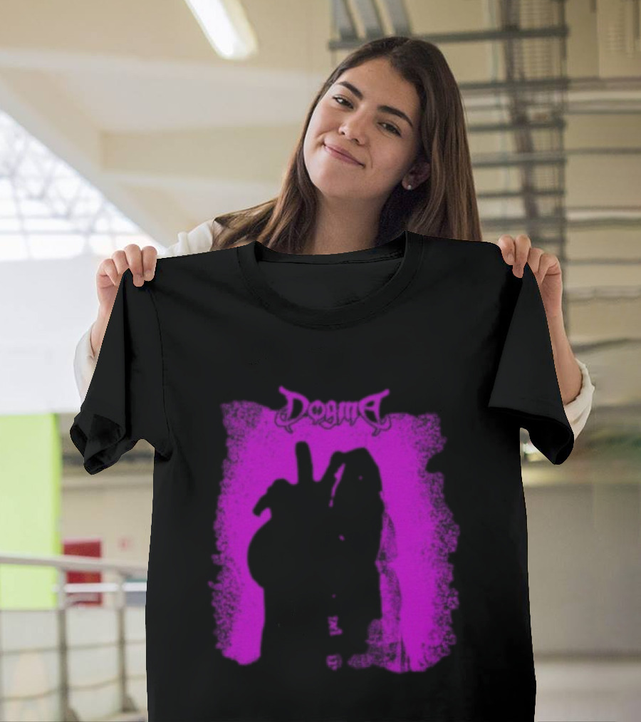 Dogma My Matricidal Purple Gothic Text With Pink Grunge Frame T-Shirt
