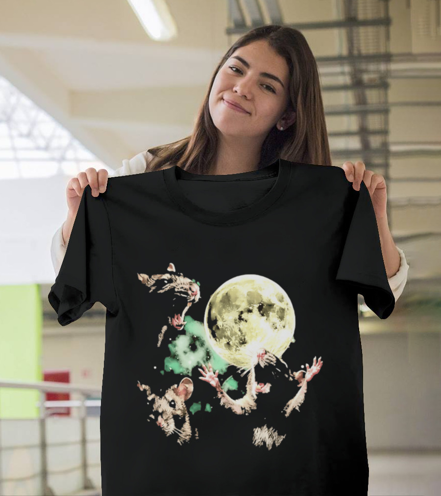 Three Rats Howling At The Full Moon Rodent T-Shirt