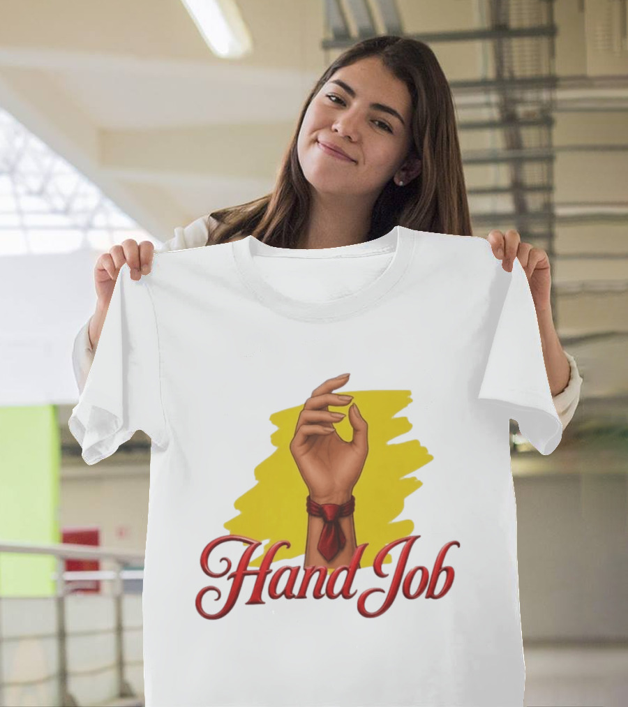 Hand Job Humor Double Entendre Red Tie Playful T-Shirt