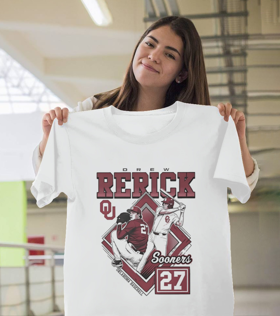Oklahoma Sooners Drew Rerick Baseball 27 OU T-Shirt
