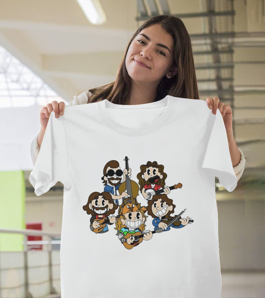 Peanuts Billy Strings Cartoon Band Characters Playing Instruments T-Shirt