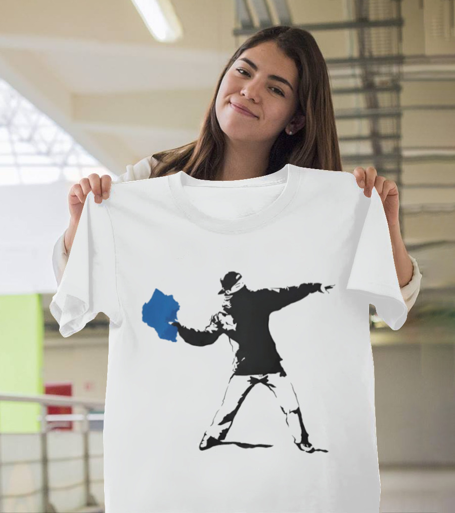 Blue Strip Paint Thrower Algae Political Team Concept T-Shirt