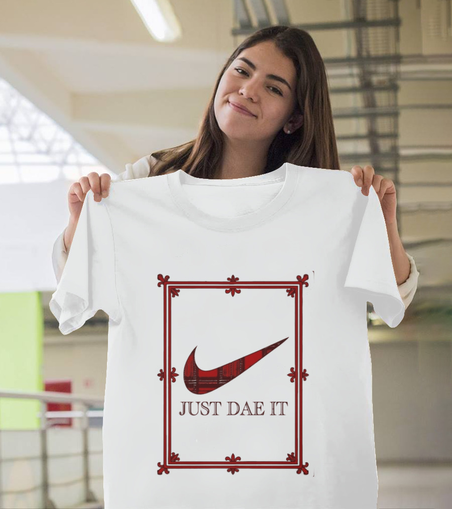 Just Dae It Scottish Plaid Swoosh Scotland T-Shirt