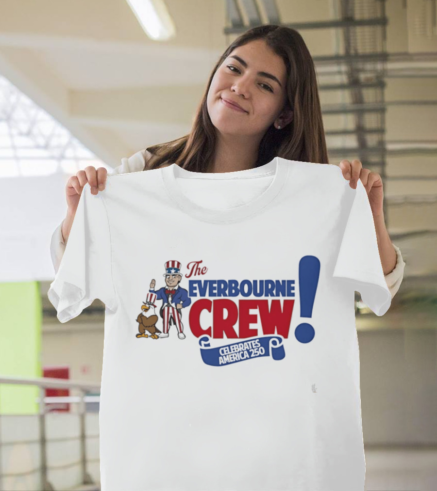 The Everbourne Crew Celebrates America 250 With Patriotic Character And Eagle T-Shirt