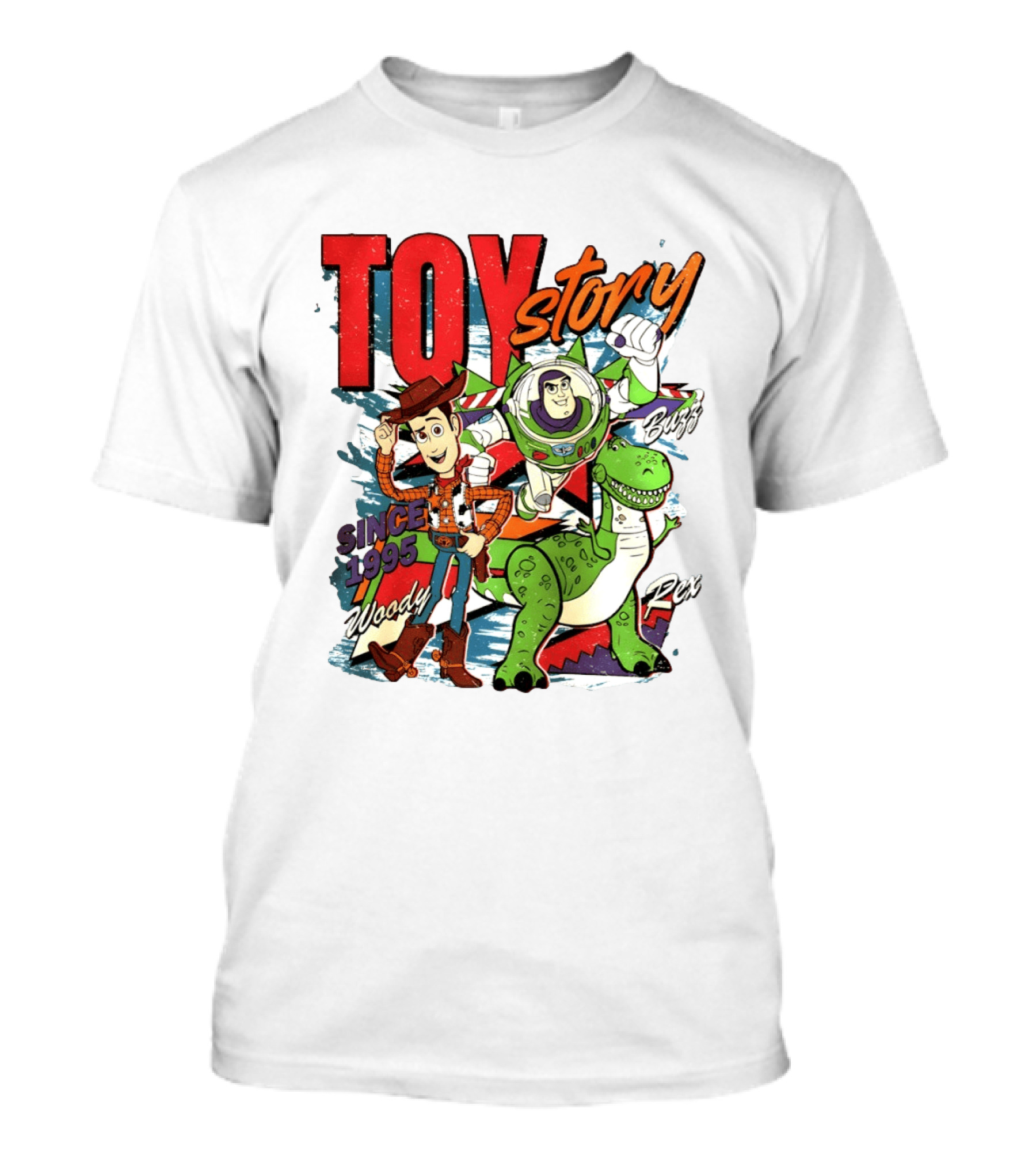 Toy Story Woody Buzz Rex Since 1995 Animated Adventure T-Shirt